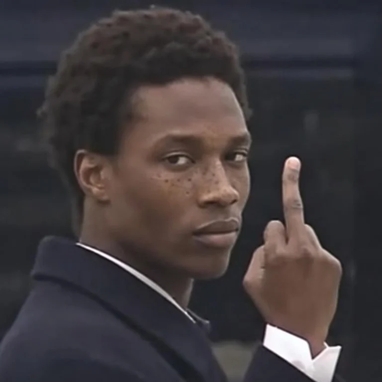 Suit with Blurred Middle Finger