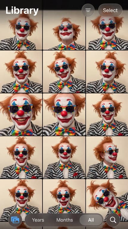 iPhone Gallery Selfie Grid