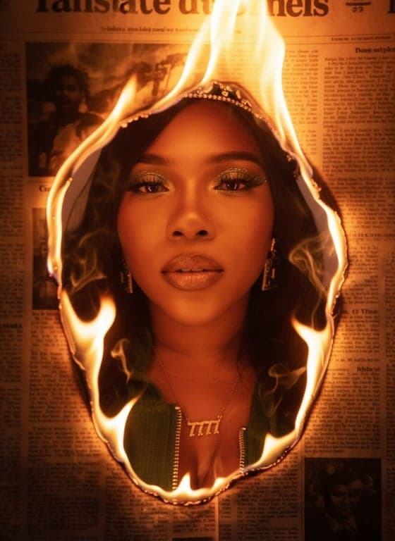 Burning Newspaper Portrait