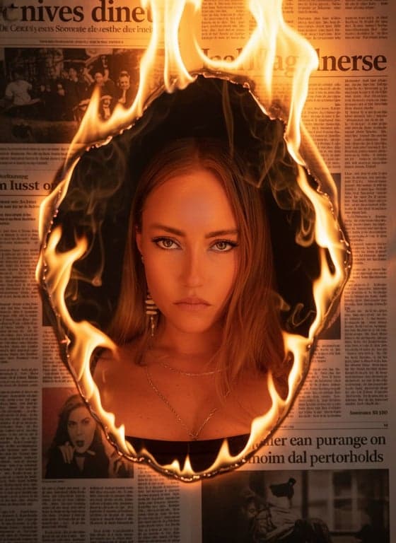 Burning Newspaper Portrait
